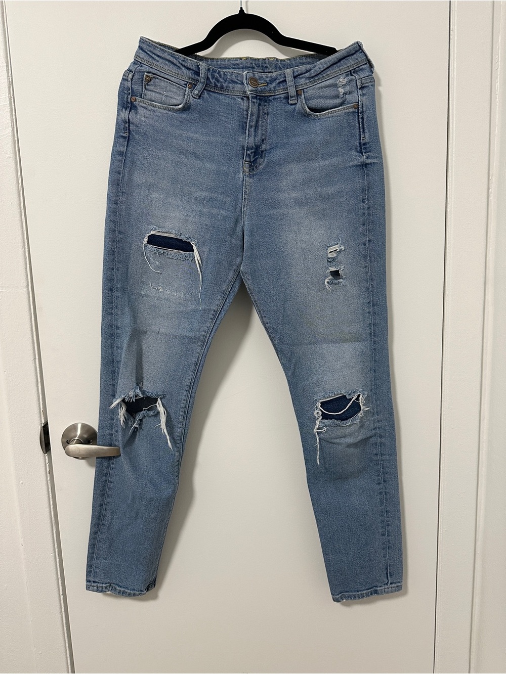 Light Blue Distressed Boyfriend Jeans